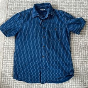 Faherty Blue Patterned Casual Button Down Shirt